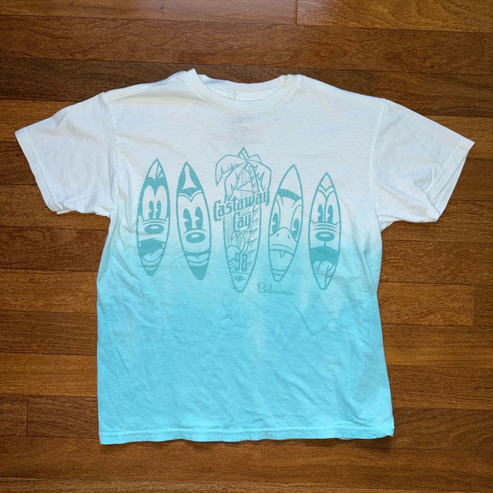 Disney Cruise Line Castaway Cay White Tee with Aqua Design